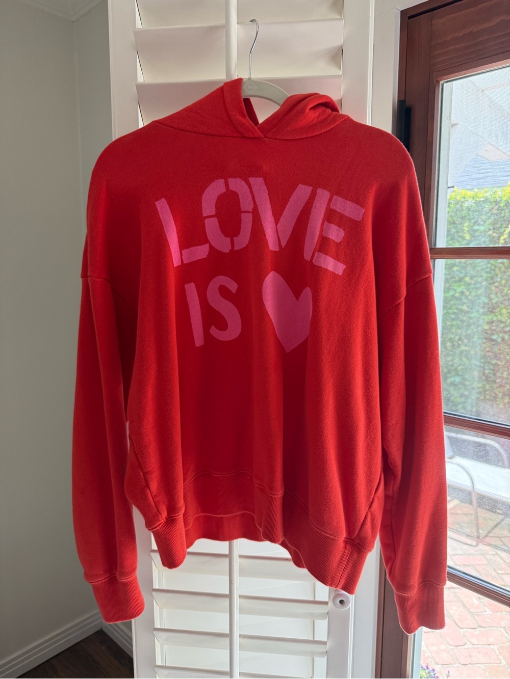 Red "Love Is" Graphic Hoodie - Women's Sweatshirt